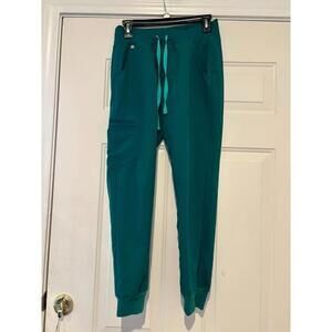 Women's FIGS scrub pants green size XS jogger style cinched ankle #1433